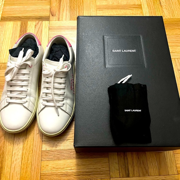Saint Laurent Court Classic sneakers white/pink - Picture 1 of 5